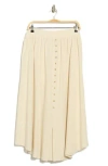 Renee C Curved Hem Pull-on Skirt In Neutral