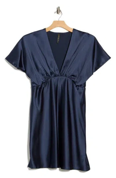 Renee C Deep V-neck Cocktail Dress In Blue