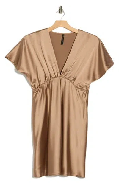 Renee C Deep V-neck Cocktail Dress In Gold