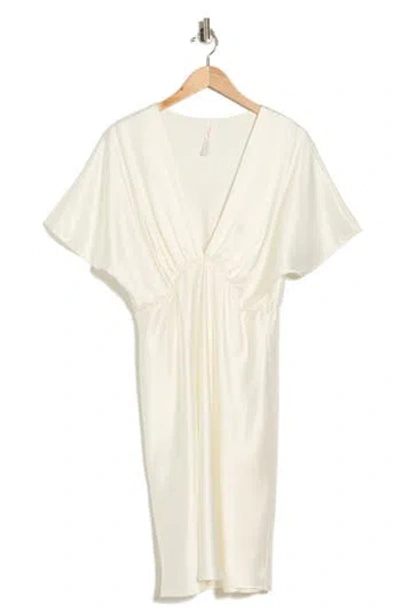 Renee C Deep V-neck Cocktail Dress In Neutral