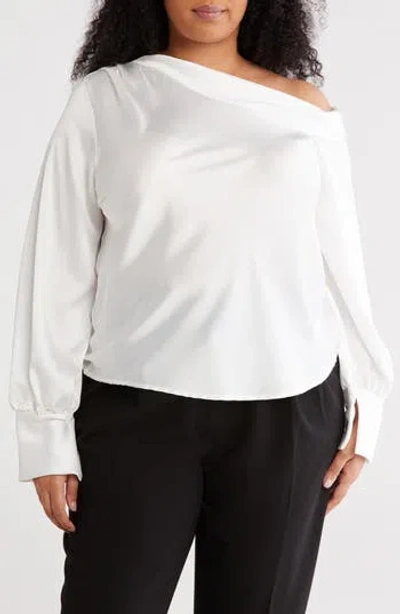 Renee C Drop Shoulder Satin Top