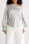Renee C Drop Shoulder Satin Top