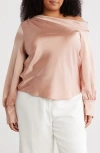Renee C Drop Shoulder Satin Top