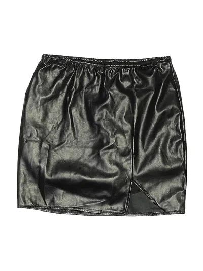 Pre-owned Renee C Faux Leather Skirt In Black