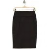 Renee C Faux Suede Pencil Skirt In Black