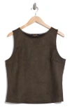 Renee C Faux Suede Sleeveless Top In Multi