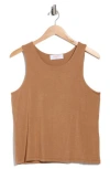 Renee C Fitted Tank Top In Brown