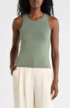 Renee C Fitted Tank Top In Green