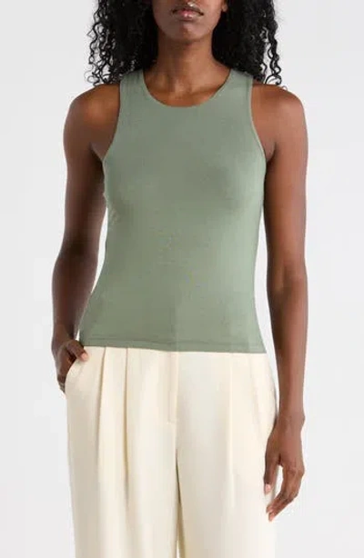 Renee C Fitted Tank Top In Green