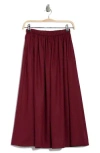 Renee C Flared A-line Midi Skirt In Burgundy