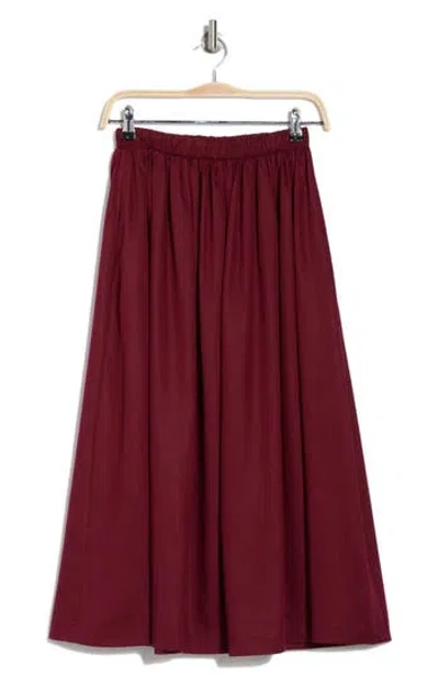 Renee C Flared A-line Midi Skirt In Burgundy