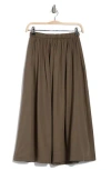 Renee C Flared A-line Midi Skirt In Olive