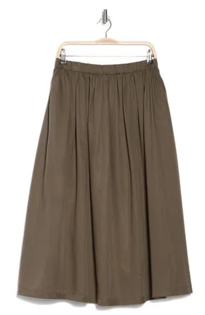 Renee C Flared Midi Skirt In Olive