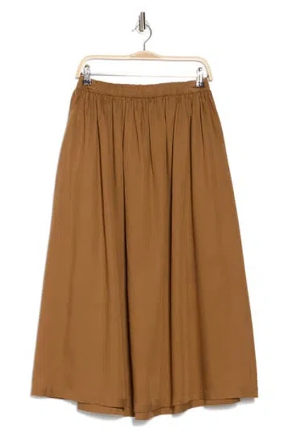 Renee C Flared Midi Skirt In Rust