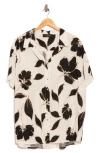 Renee C Floral Camp Shirt In White
