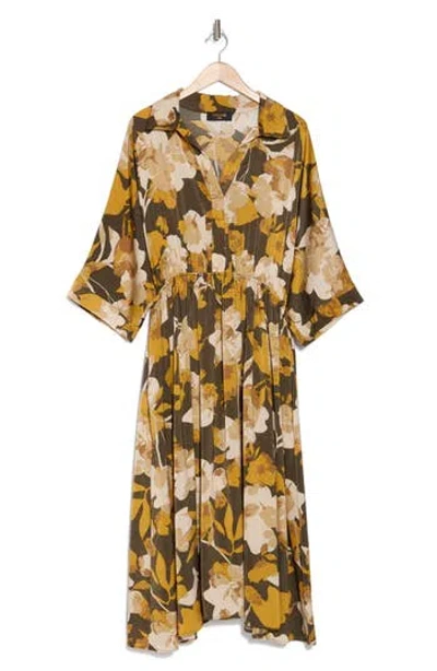 Renee C Women's Floral Midi Dress In Mustard