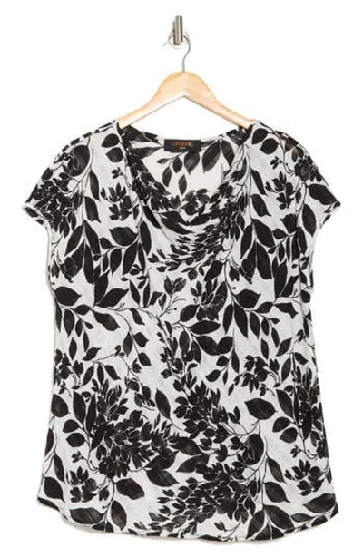 Renee C Floral Cowl Neck Top