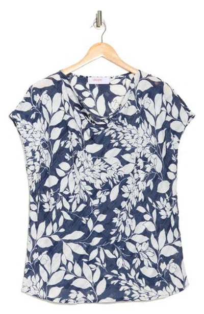 Renee C Floral Cowl Neck Top
