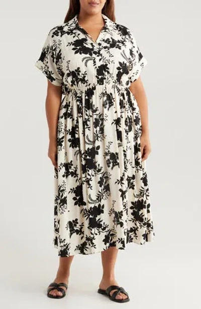 Renee C Floral Jacquard Collared Dress In Multi