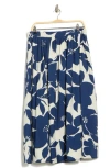 Renee C Floral Print Midi Skirt In Blue
