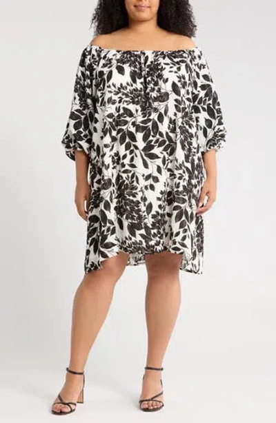 Renee C Floral Off The Shoulder Babydoll Dress In Multi