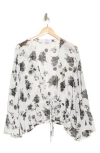 Renee C Floral Tie Front Top