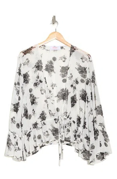 Renee C Floral Tie Front Top