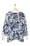 Renee C Floral Tie Sleeve Top