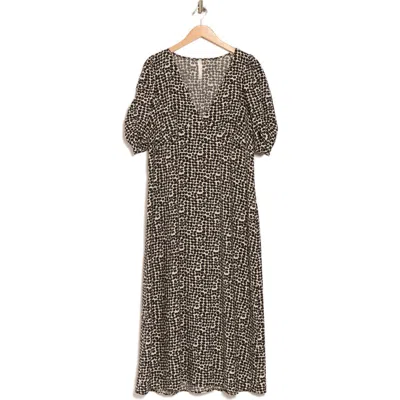 Renee C Floral V-neck Midi Dress