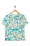 Renee C Flutter Sleeve Top In Green