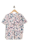 Renee C Flutter Sleeve Top In Multi