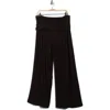 Renee C Foldover Jersey Wide Leg Pants In Black