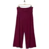Renee C Foldover Jersey Wide Leg Pants In Purple