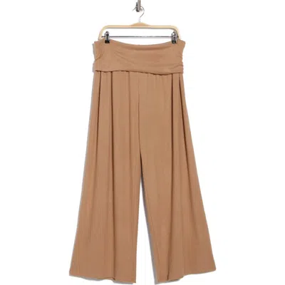 RENEE C RENEE C FOLDOVER KNIT WIDE LEG PANTS