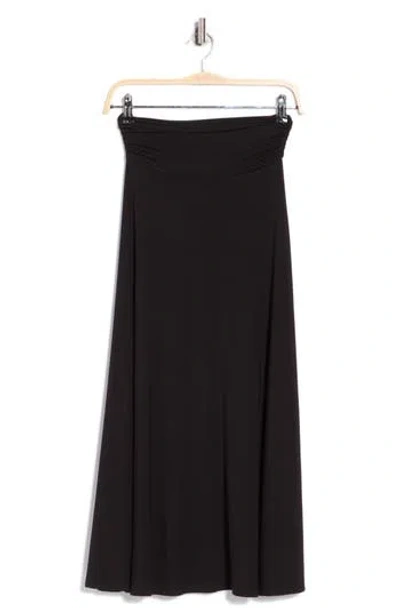 Renee C Foldover Waist Midi Skirt In Black