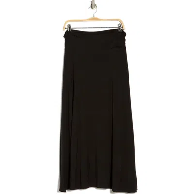 Renee C Foldover Waist Midi Skirt In Black