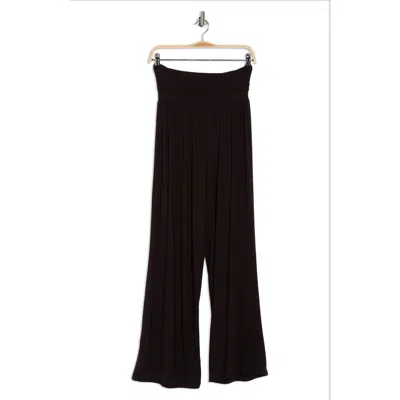 Renee C Folover Waist Jersey Pants In Black