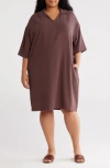 Renee C Johnny Collar Shift Dress