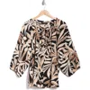 Renee C Leaf Print Top In Multi