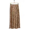 Renee C Leopard Print Maxi Skirt In Chocolate