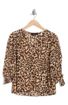 Renee C Leopard Print Top In Chocolate