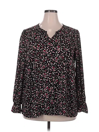 Pre-owned Renee C Long Sleeve Blouse In Black