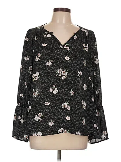 Pre-owned Renee C Long Sleeve Blouse In Black