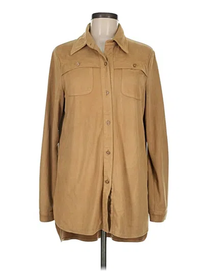 Pre-owned Renee C Long Sleeve Blouse In Brown