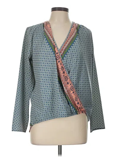 Pre-owned Renee C Long Sleeve Blouse In Teal