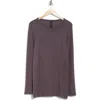Renee C Long Sleeve Brushed Knit Top In Gray