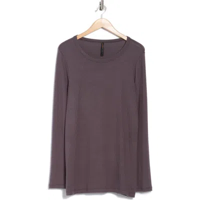 Renee C Long Sleeve Brushed Knit Top In Gray
