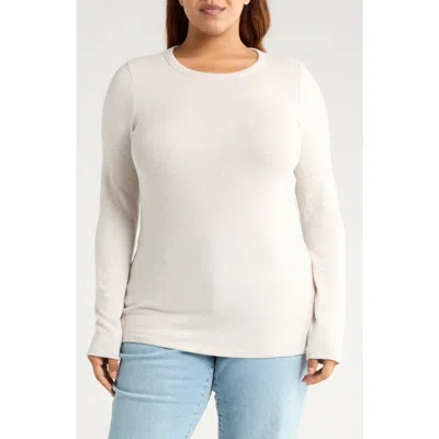 Renee C Long Sleeve Brushed Knit Top In Gray