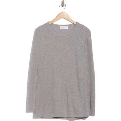 Renee C Long Sleeve Brushed Knit Top In Gray