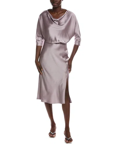 Renee C Long Sleeve Midi Dress In Purple